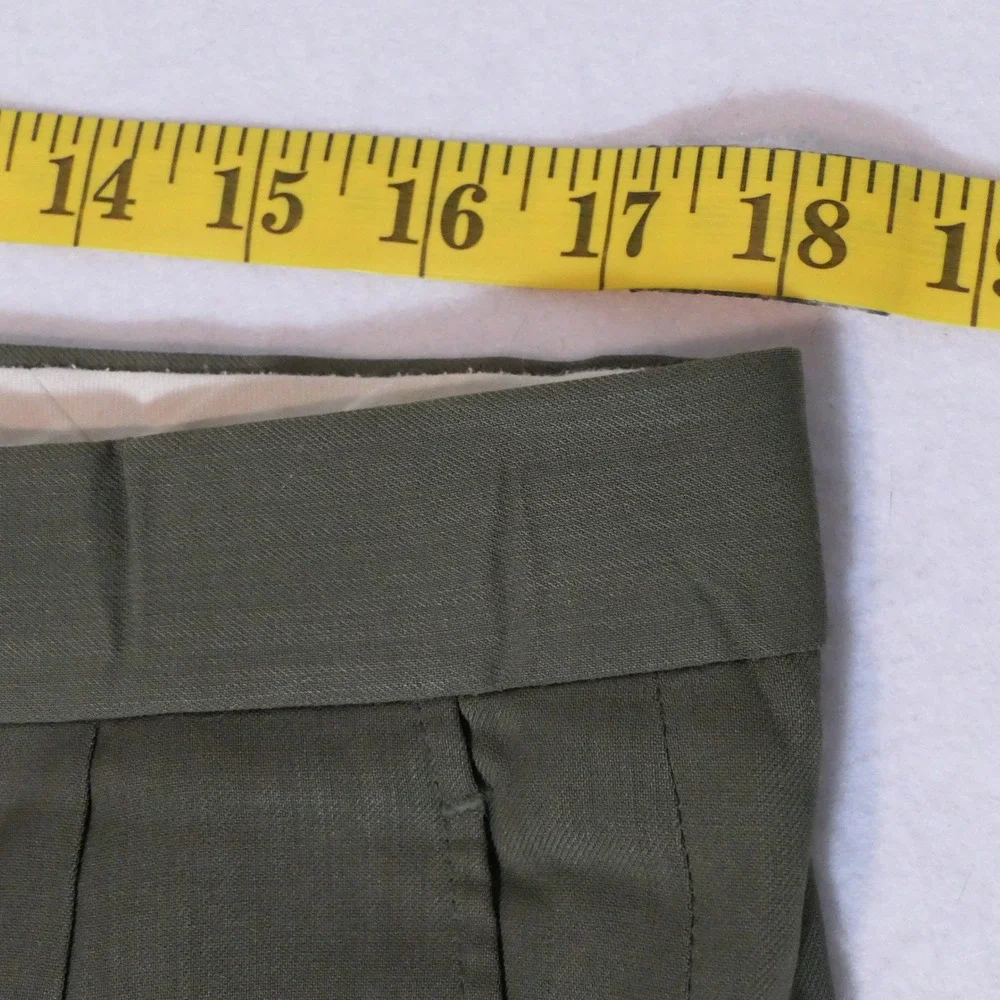 Oleg Cassini Mens Suit 43R Olive Green Wool Pleated Pants Dark Academia Earthy